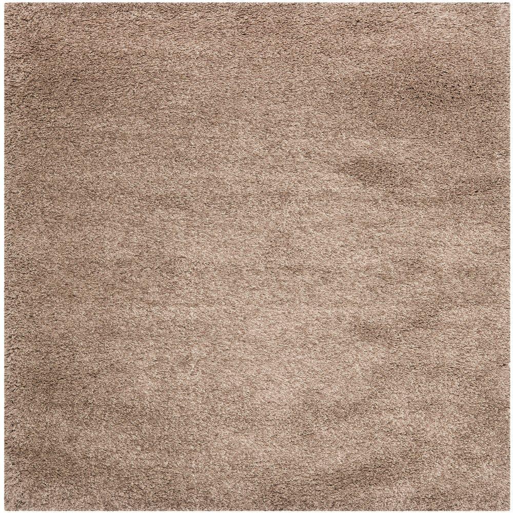 Safavieh California Shag Taupe 4 Ft X 4 Ft Square Area Rug SG151 2424   Taupe Safavieh Area Rugs Sg151 2424 4sq 64 300 