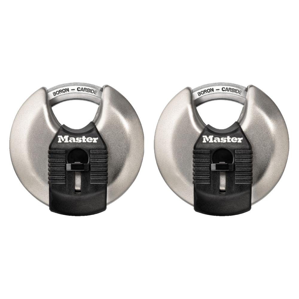 Pack of 4 Keyed Alike Master Lock 40KAD 2-3//4-Inch Round Padlock