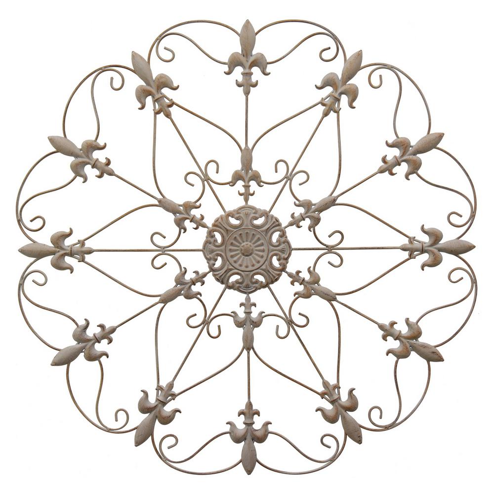 THREE HANDS Gray Metal Wall Decor80205 The Home Depot