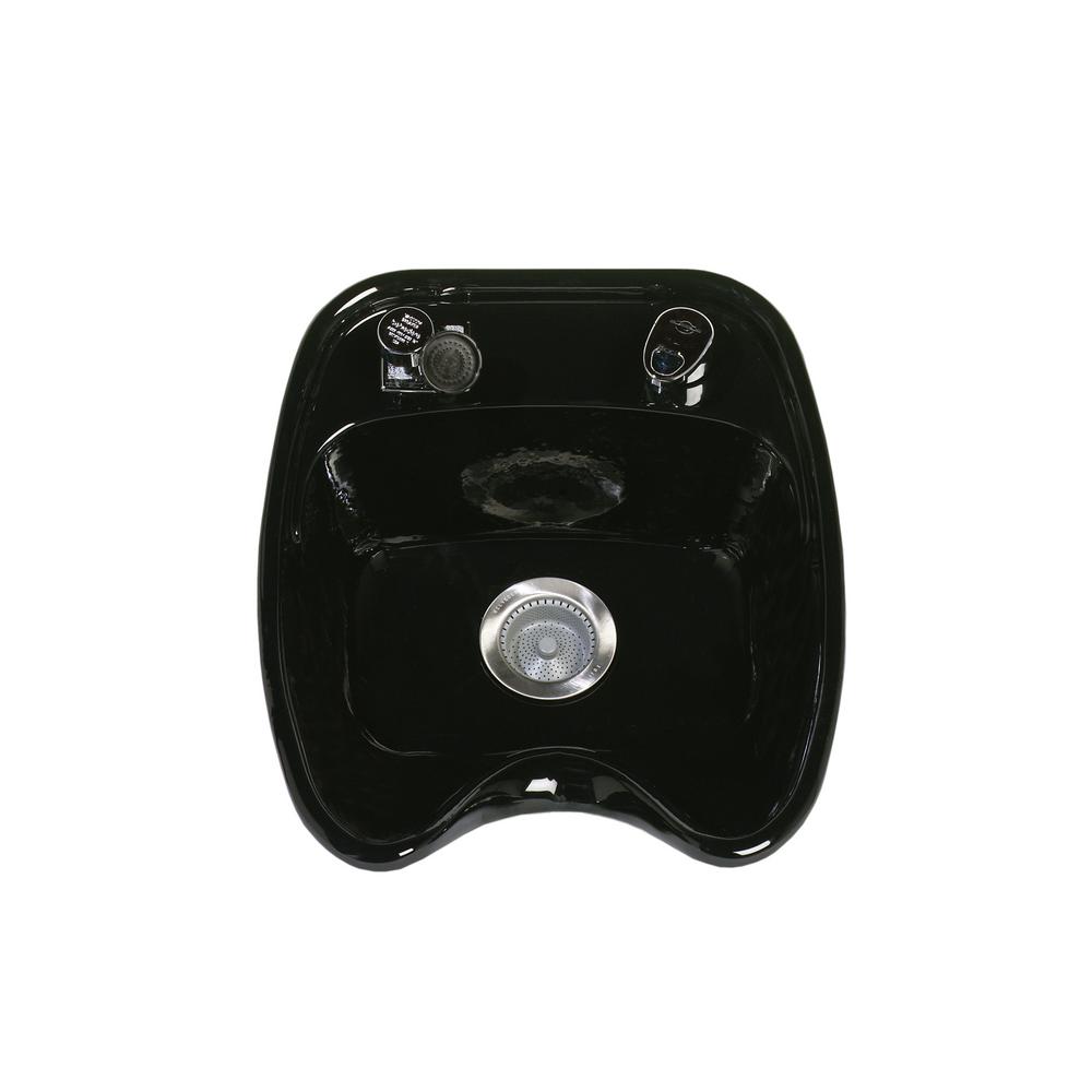 Belvedere Backwash 18 in. W x 10 in. D Enamel Shampoo Sink with Fixture, Spray and Strainer in