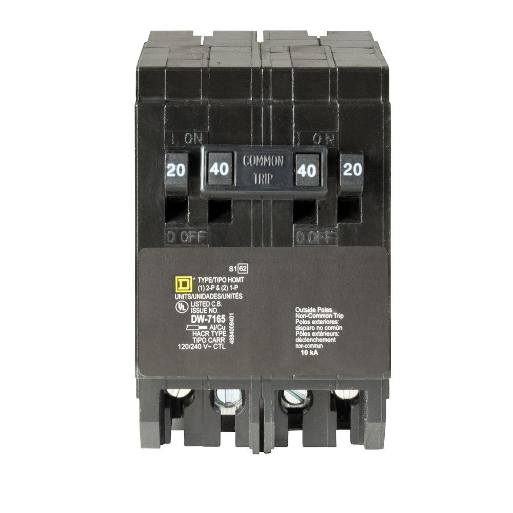 Square D by Schneider Electric HOMT2020240CP Homeline 2-20-Amp Single-Pole Quad