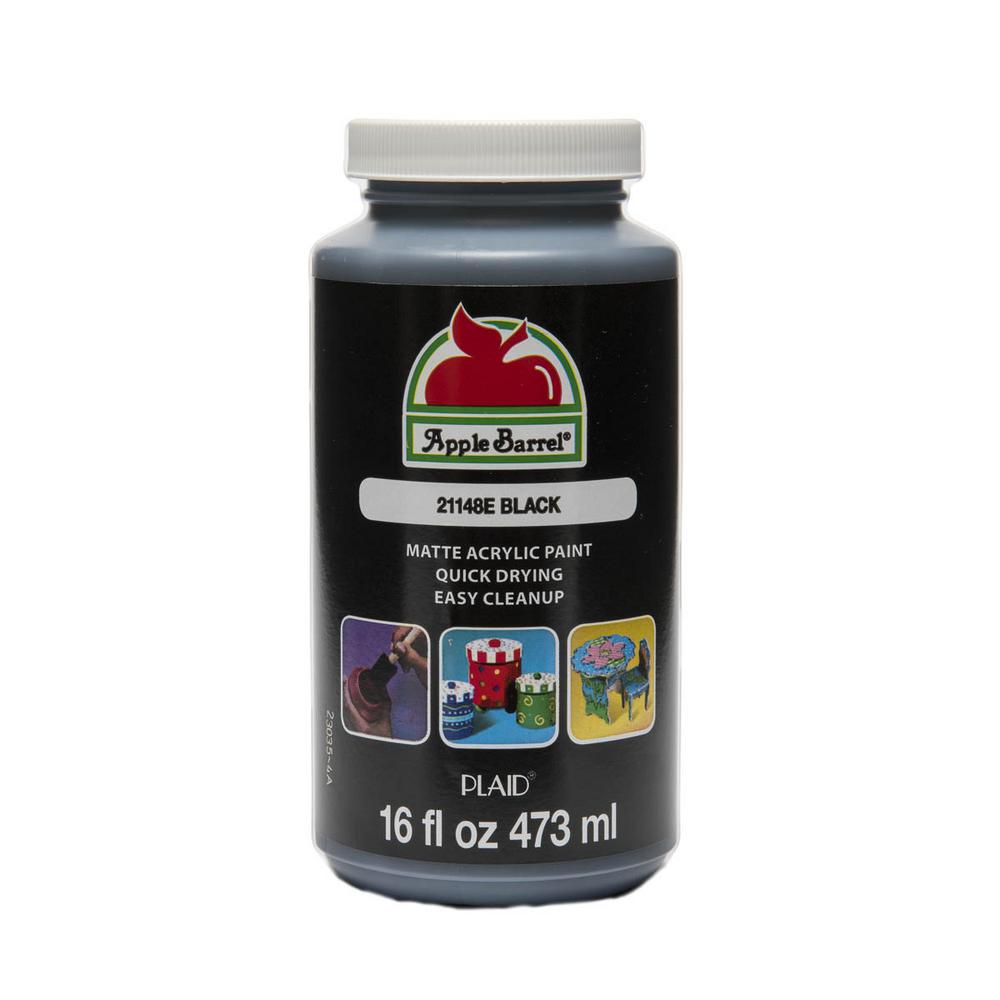 Le Barrel Colors 16 Oz Black Acrylic Paint 21148 The Home Depot Le Barrel Colors 16 Oz Black Acrylic Paint