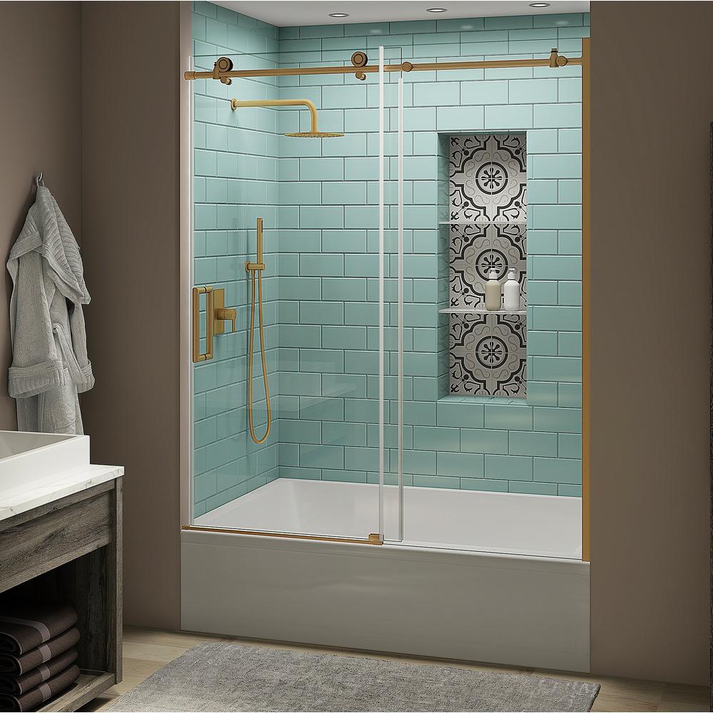 Aston Coraline Xl 44 48 In X 80 In Frameless Sliding Shower Door