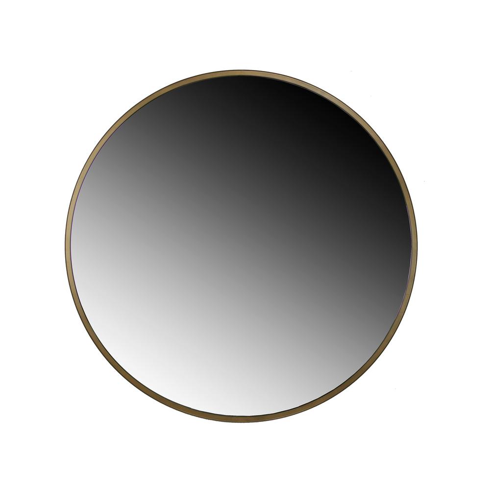 Habitat 30 in. x 30 in. Modern Round Framed Adelina Metallic Gold