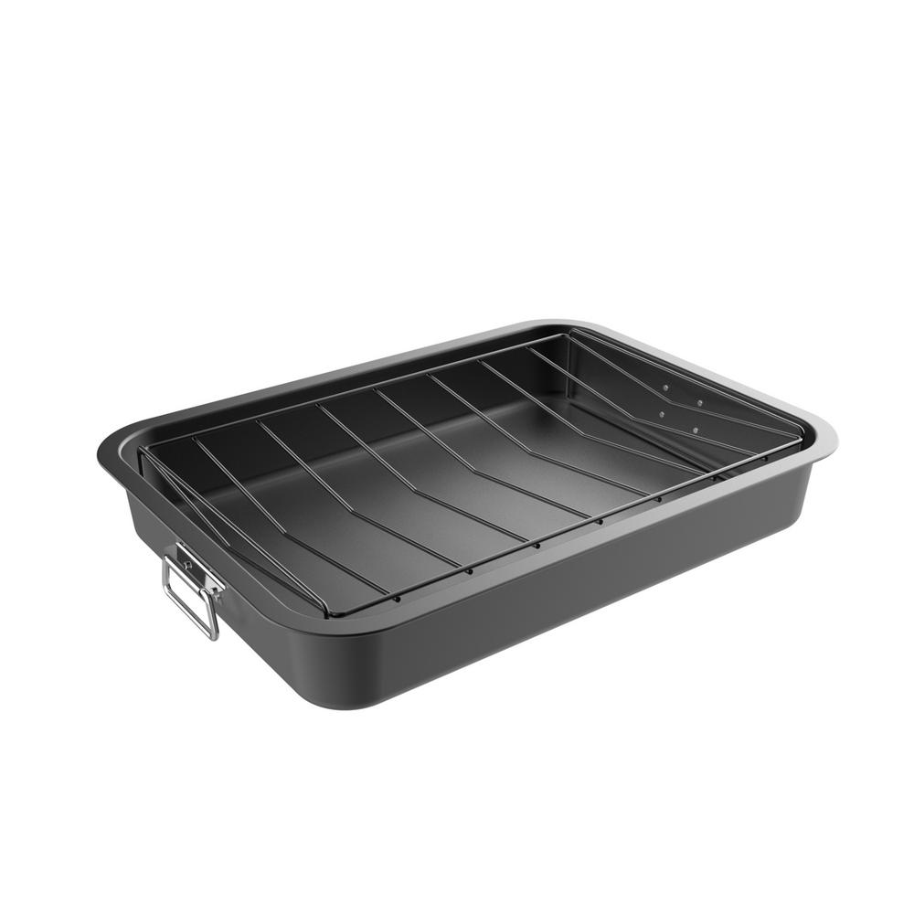 Classic Cuisine Heavy Duty Nonstick Roasting Pan with Angled RackHW031104 The Home Depot