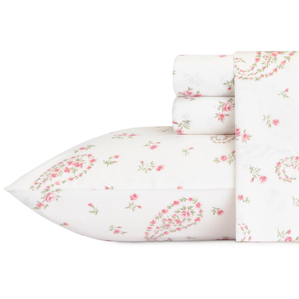 Laura Ashley Bristol Paisley Pink 4 Piece Cotton Sheet Set King 220485 The Home Depot - Pink Paisley King Bedding Laura Ashley Bristol Paisley Pink 4 Piece Cotton Sheet Set King 220485 The Home Depot - Pink Paisley King Bedding