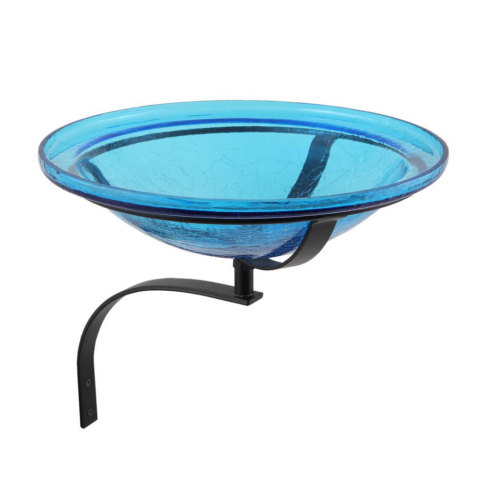 Achla Designs CGB-01CB-WM 12 Inch Cobalt Blue Crackle Wall Mount Bracket Birdbath