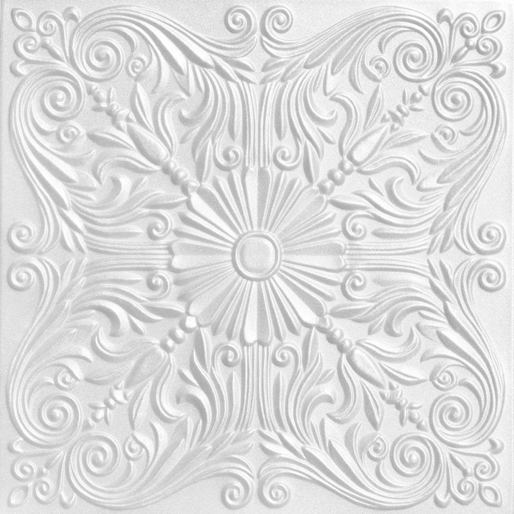 White Plastic Bevel Surface Mount Tiles Ceiling Tiles