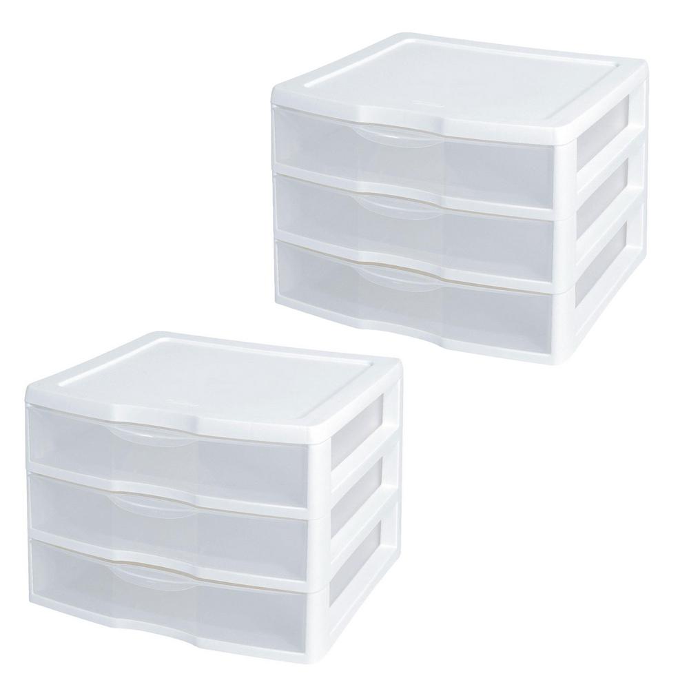 White 3 Drawers Storage Containers The White 3 Drawers Storage