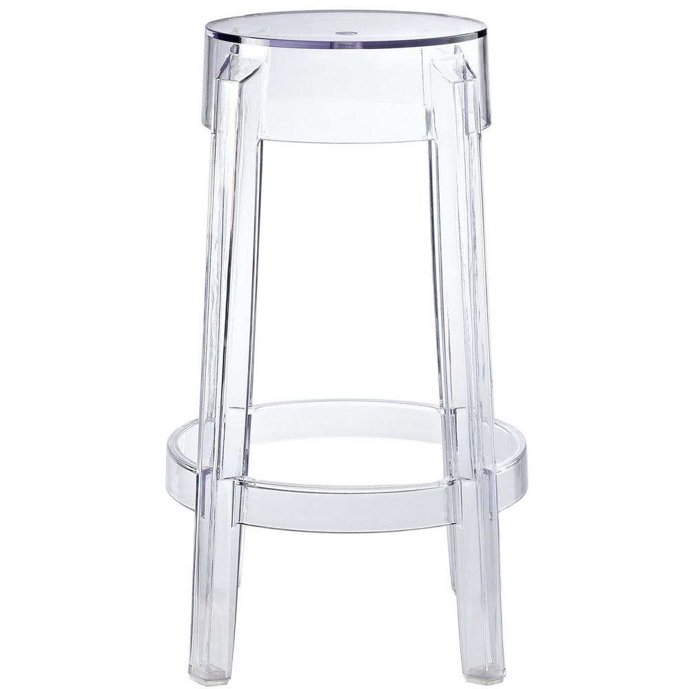 Modway Clear Casper Counter Stool Eei 171 Clr The Home Depot Modway Clear Casper Counter Stool