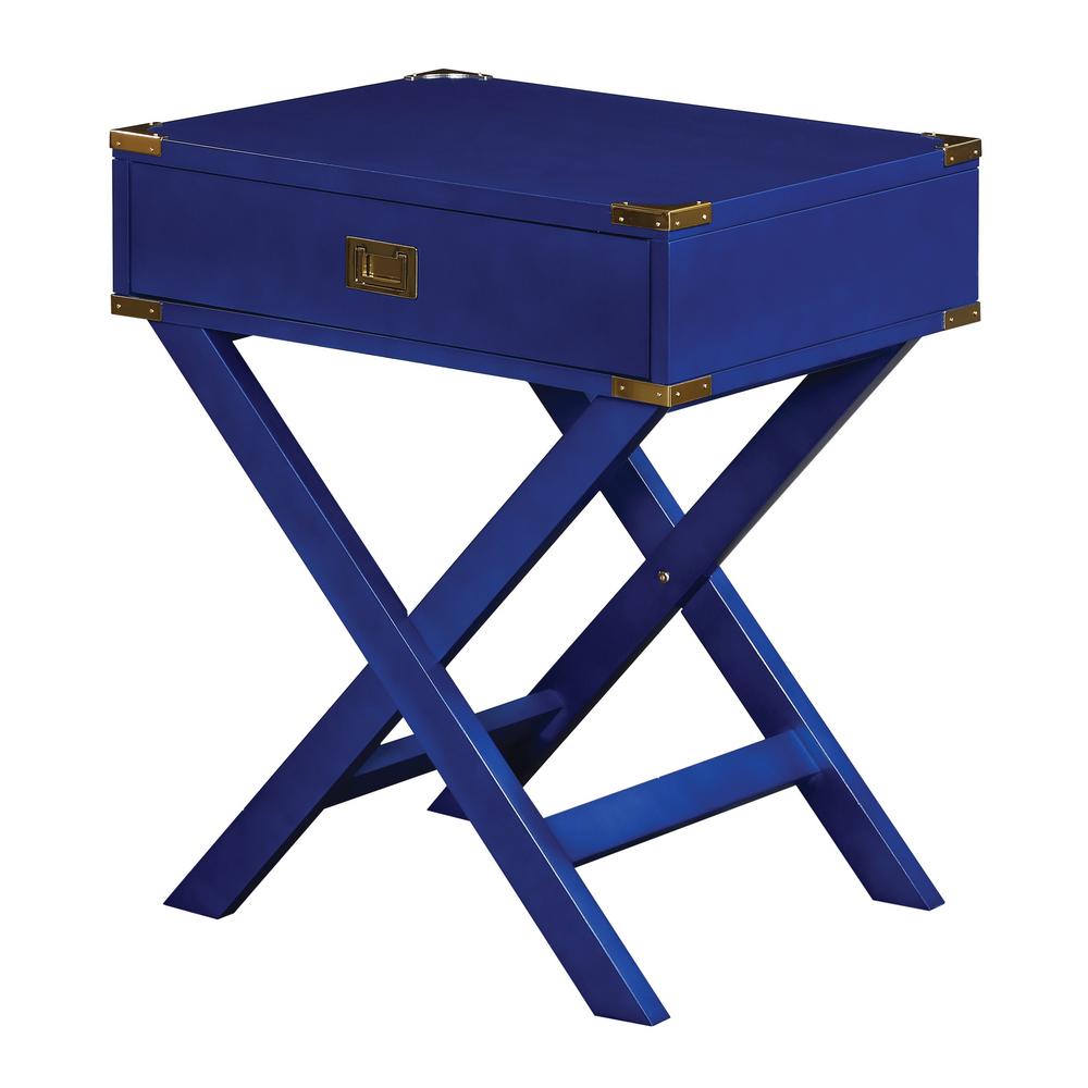 Osp Home Furnishings Wellington Lapis Blue Side Table
