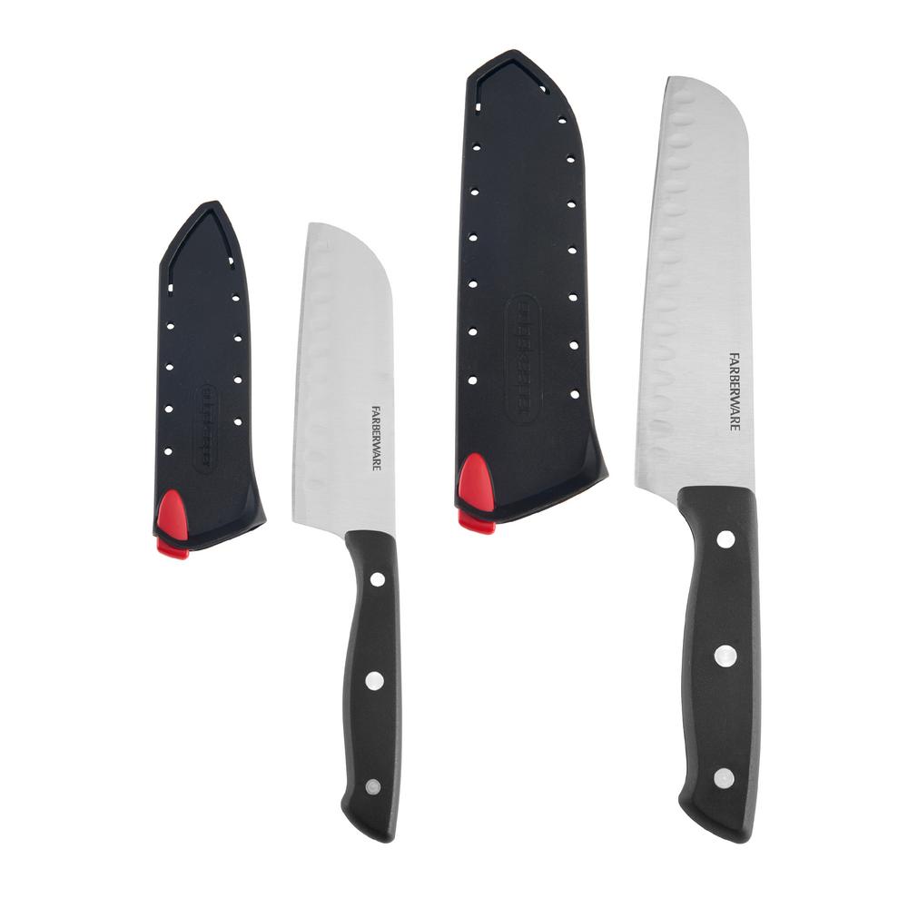 Farberware Edgekeeper 4Piece Santoku Knife Set5215104 The Home Depot