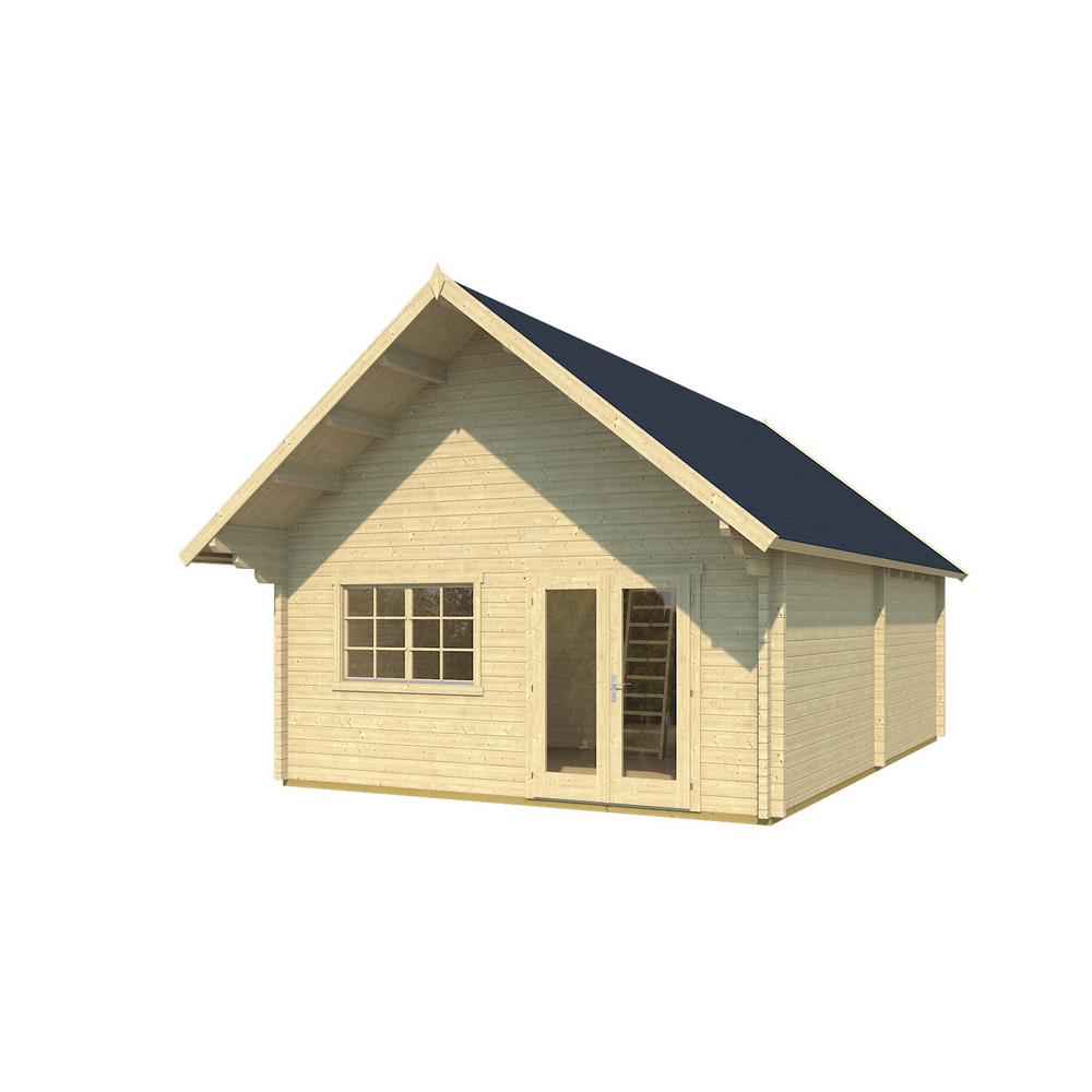 Metra 16 Ft X 24 Ft X 14 Ft Log Cabin Style Studio Guest Hobby Work Space Pool House Building Kit