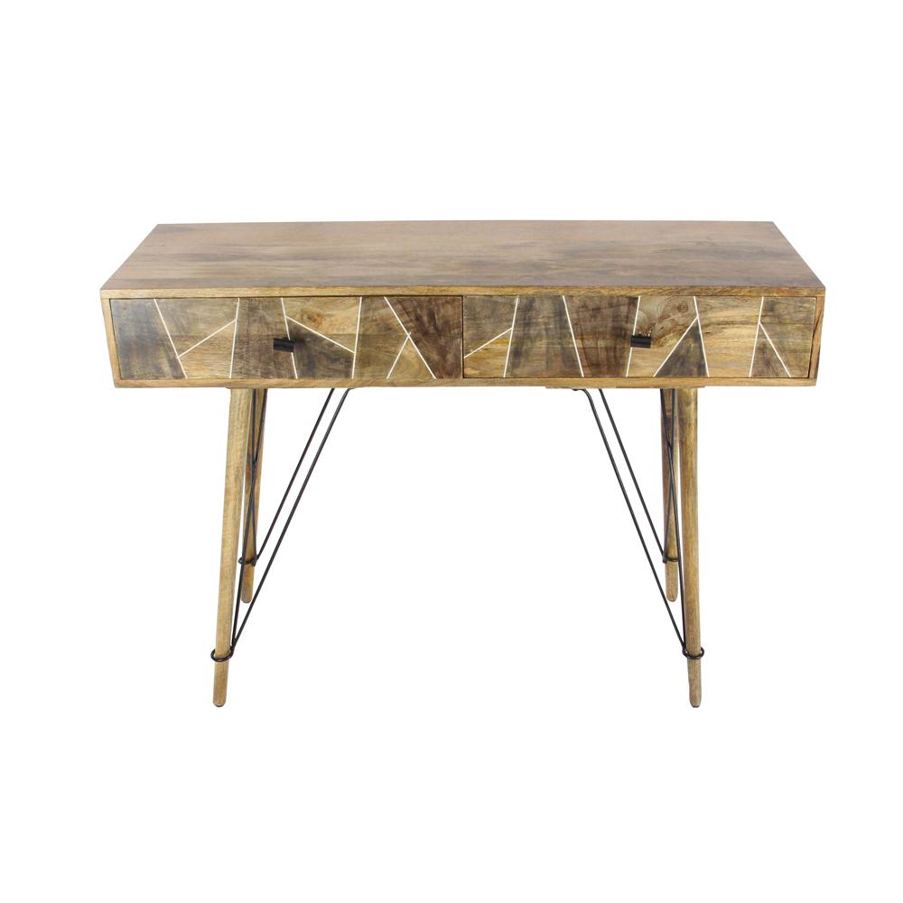 Litton Lane Rustic Wood And Metal Geometric Console Table 77684 Litton Lane Rustic Wood And Metal Geometric Console Table