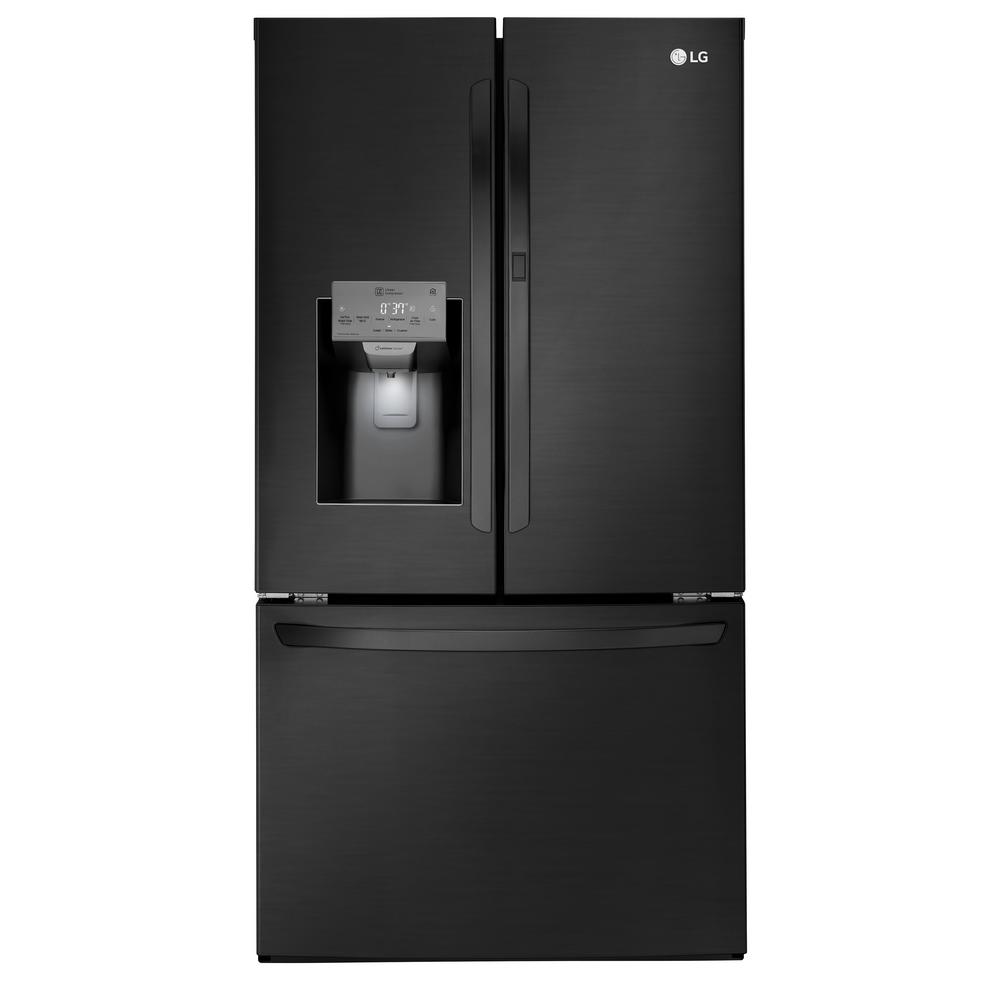 LG Electronics 27.7 cu. ft. French Door Smart Refrigerator with Door-in-Door and WiFi Enabled in Matte Black Stainless Steel