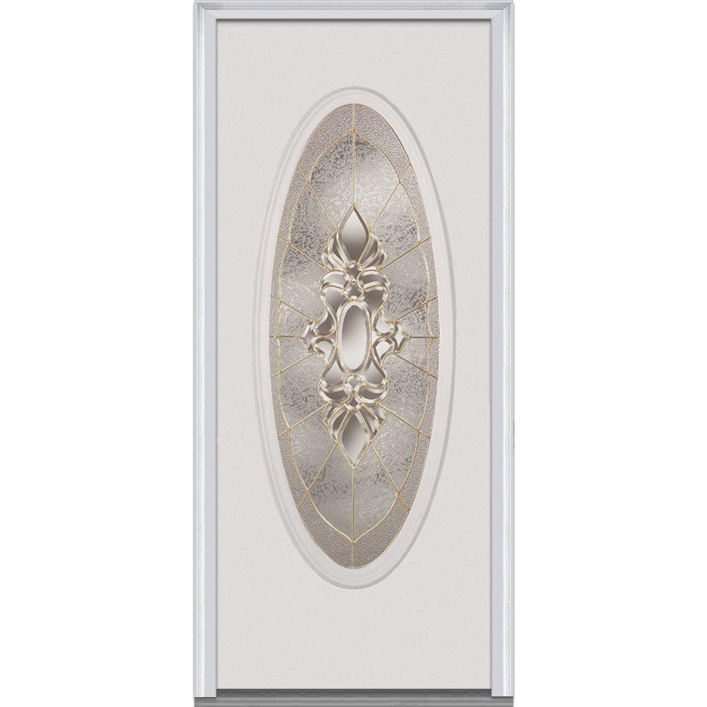 MMI Door 32 in. x 80 in. Heirloom Master RightHand Large Oval Lite