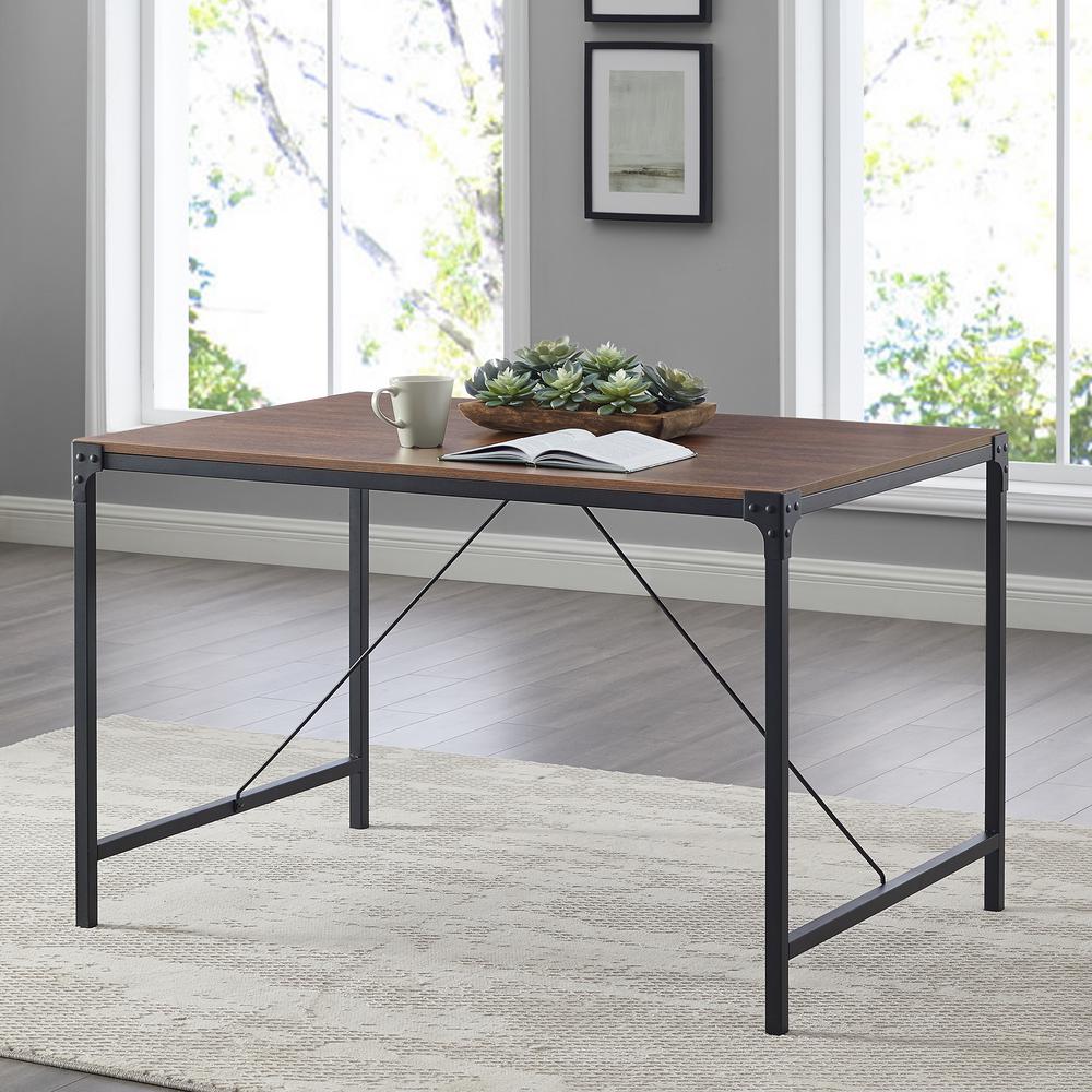 Walker Edison Furniture Company Angle Iron Dark Walnut Wood Dining Table Hd8150 The Home Depot - Wood And Iron Dining Table Sets Walker Edison Furniture Company Angle Iron Dark Walnut Wood Dining Table Hd8150 The Home Depot - Wood And Iron Dining Table Sets