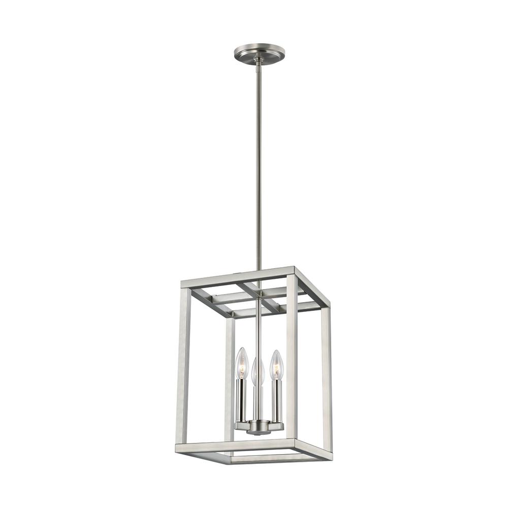 Sea Gull Lighting Moffet Street 3 Light Brushed Nickel Hall Foyer