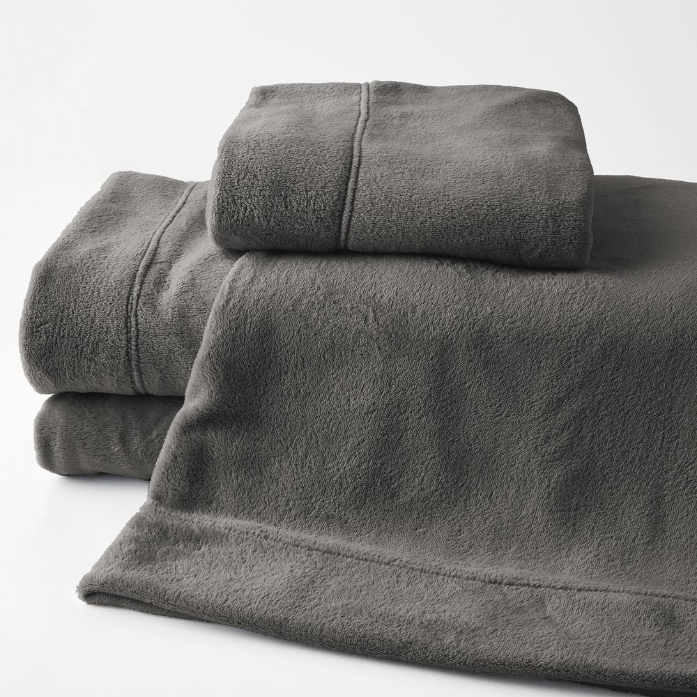 The Company Plush 4 Piece King Sheet Set In Smoke The Company Plush 4 Piece King Sheet Set In Smoke 50394l K Home Depot
