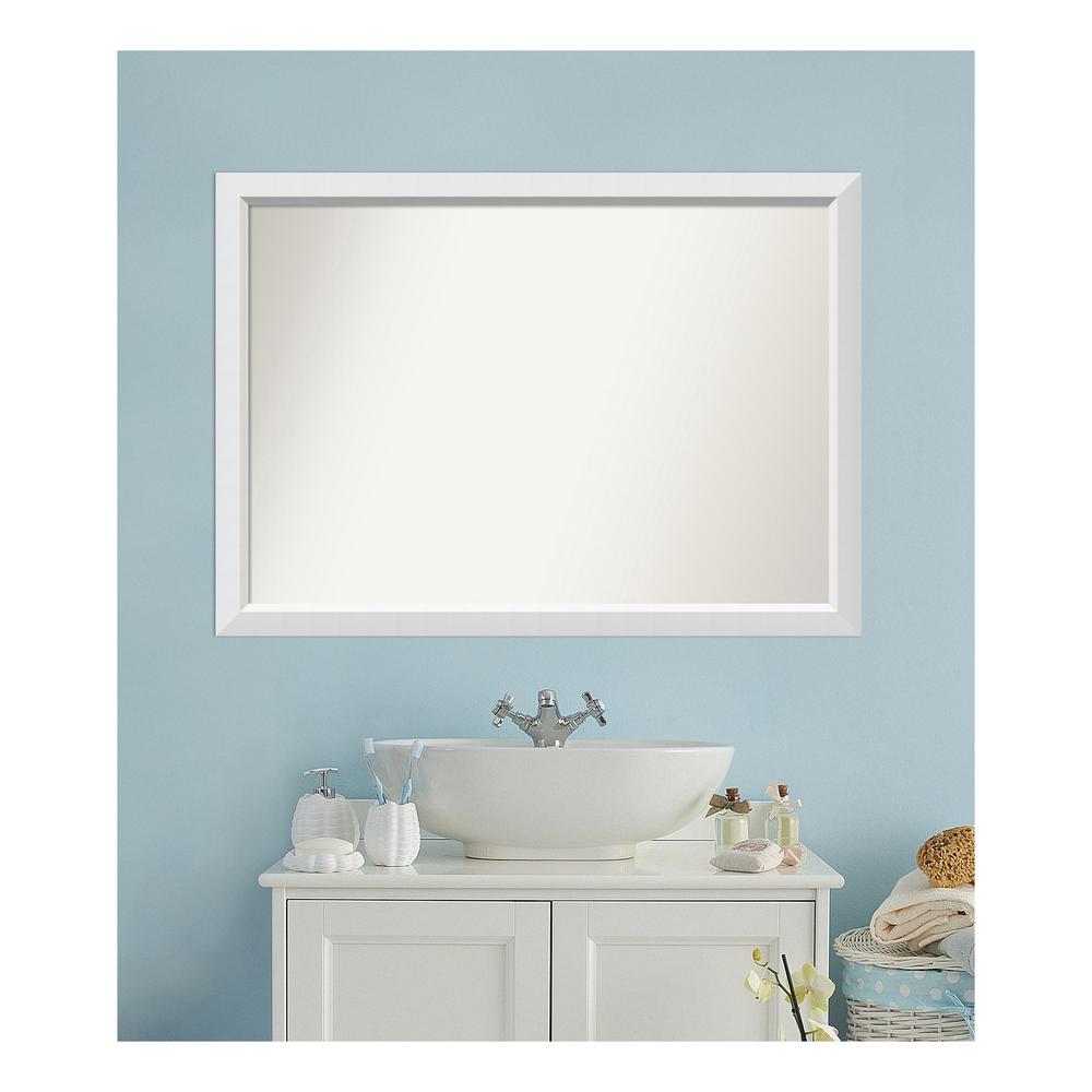 Amanti Art 33 In X 46 Blanco White Wood Framed Mirror Blanco White Wood Framed Mirror