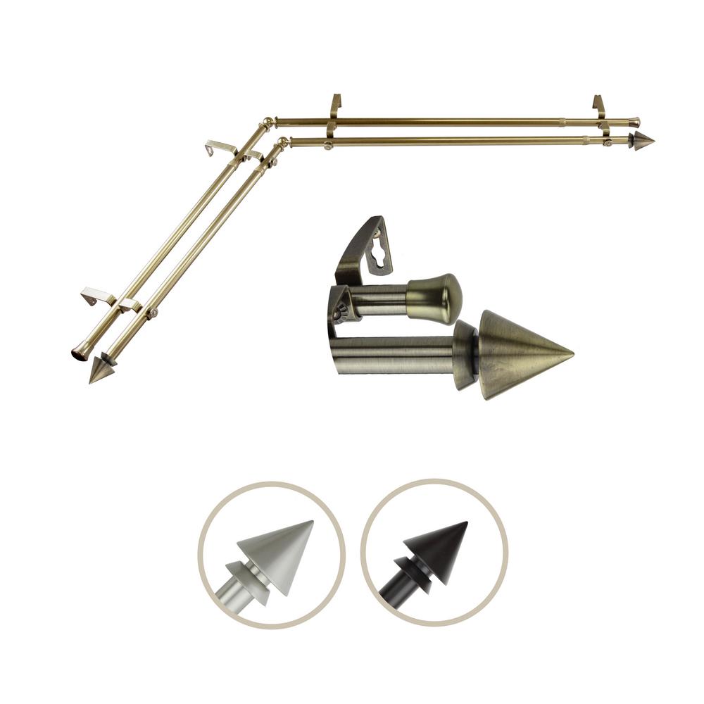 48 In 84 In Adjustable 3 4 In Double Corner Window Curtain