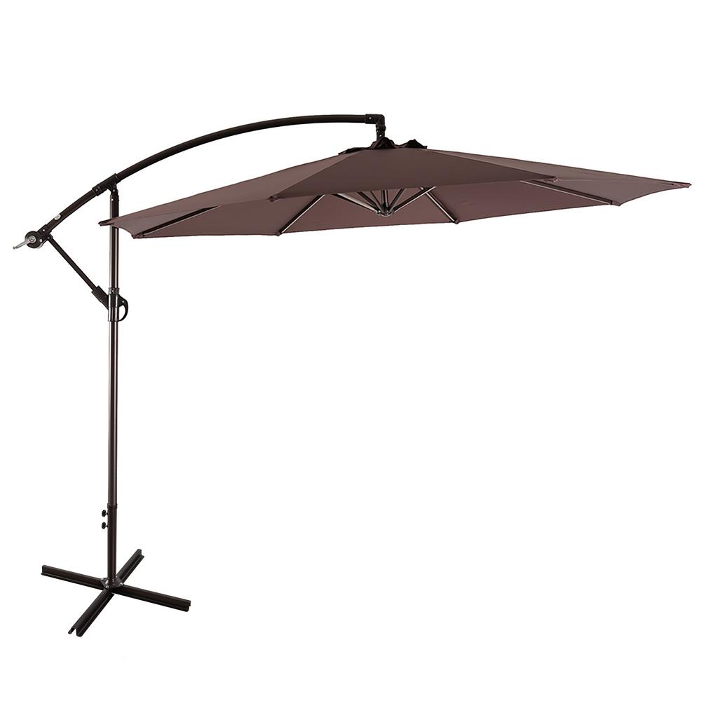 Bally 10 ft. Cantilever Hanging Patio Umbrella, Coffee