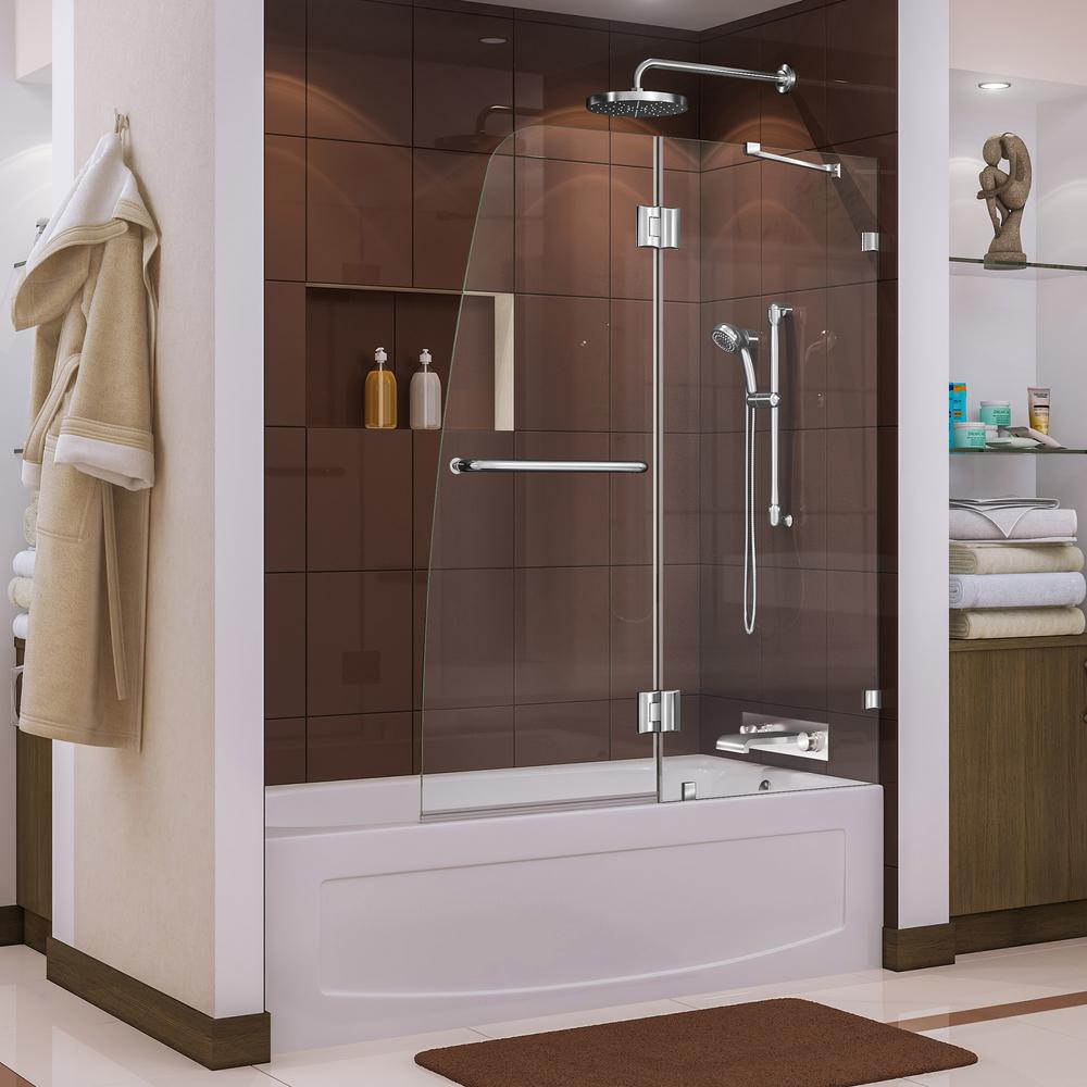 Dreamline Aqua Lux In X In Frameless Pivot Tub Shower Door In