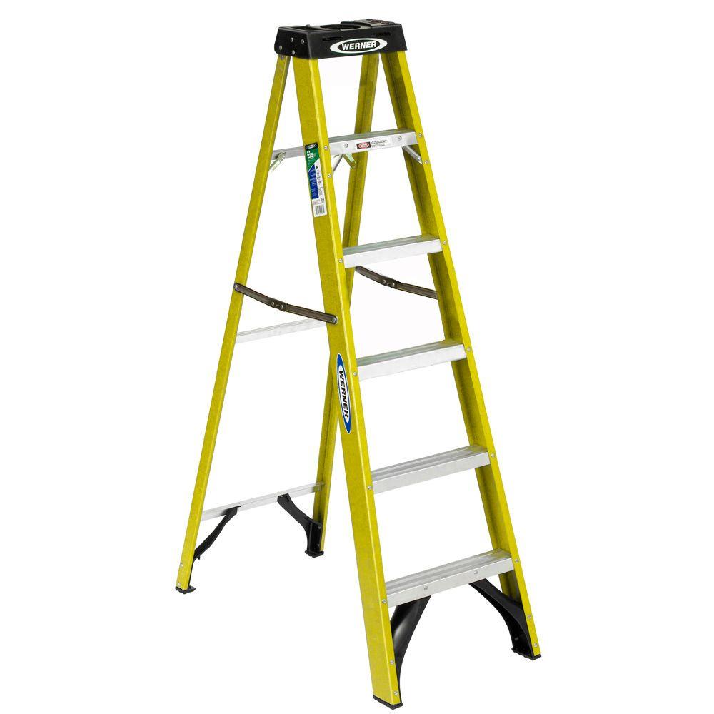 Werner 6 ft. Fiberglass Step Ladder with 225 lbs. Load 
