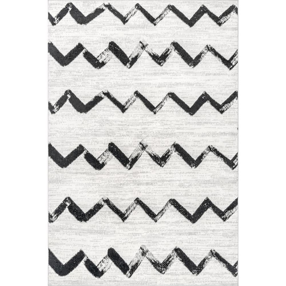 Nuloom Addison Modern Chevrons Gray 9 Ft X 12 Ft Area Rug Ecrk06a 9012 The Home Depot