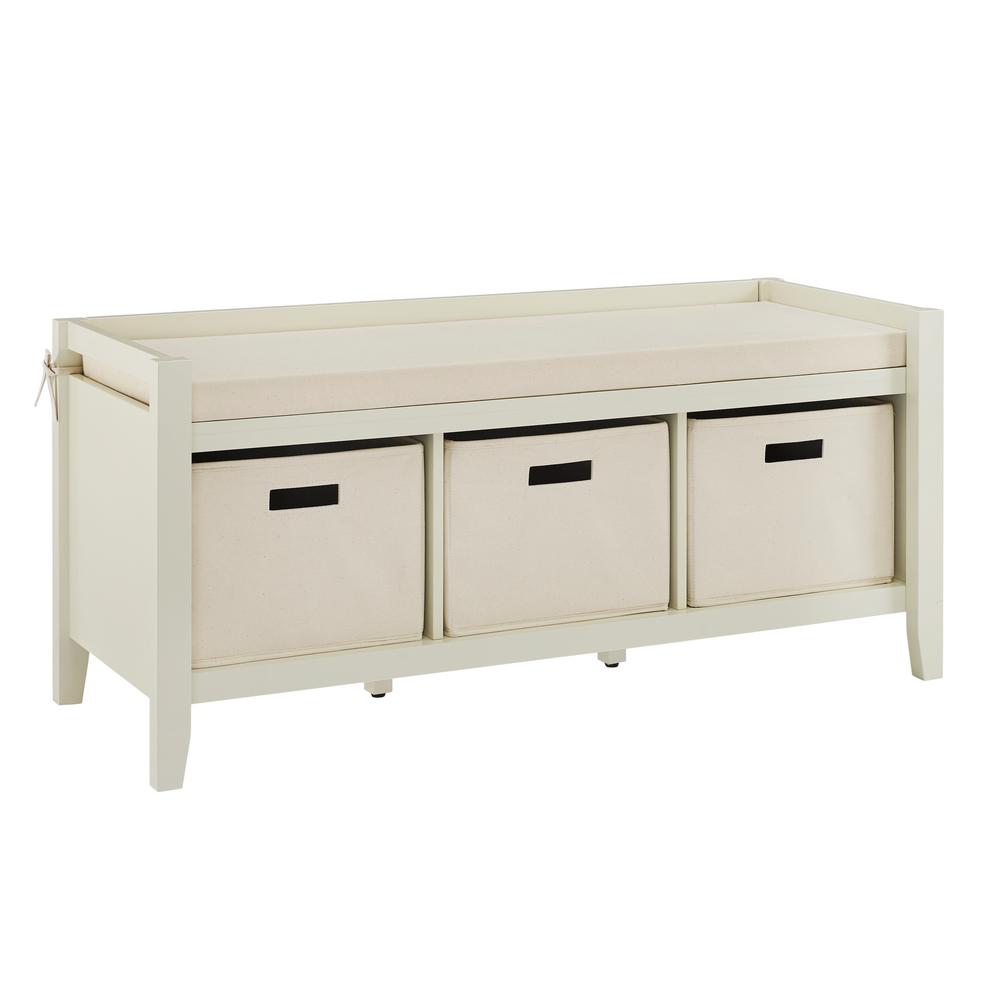 Linon Home Decor Harris Cream Entryway Bench Thd01916 The Home Depot