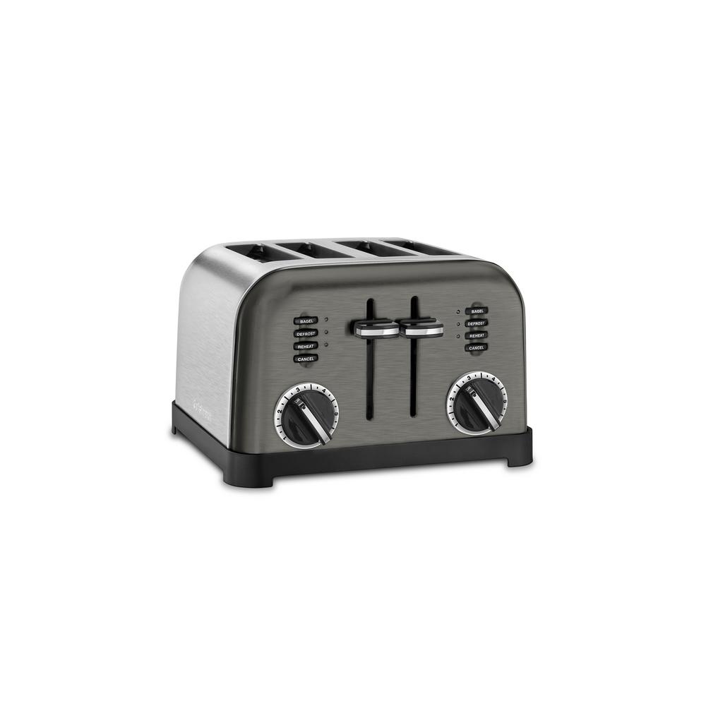 Clic 4 Slice Black Stainless Steel Wide Slot Toaster With Crumb Tray Clic 4 Slice Black Stainless Steel Wide Slot Toaster With Crumb Tray