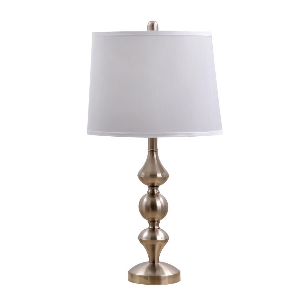 27 5 In Brushed Steel Metal Table Lamp With Linen Shade 19971 000 Brushed Steel Metal Table Lamp With Linen Shade