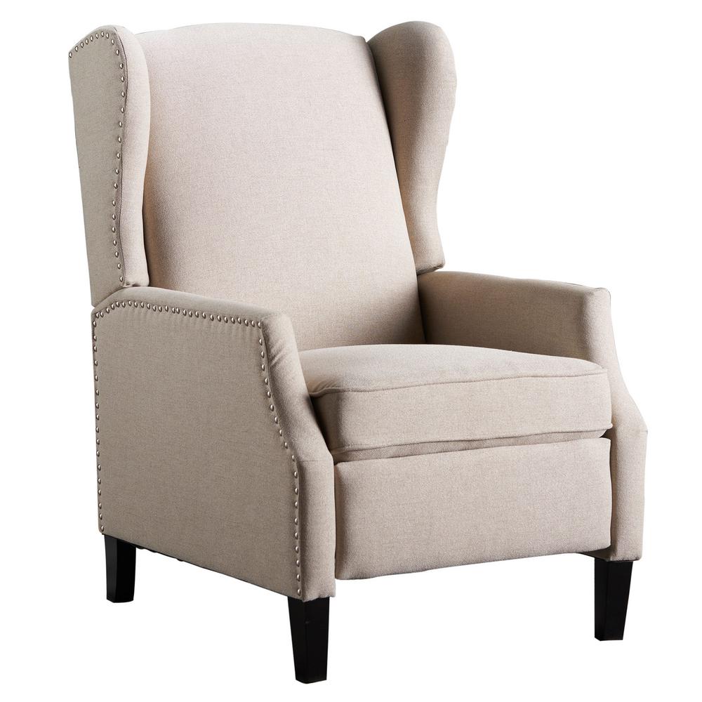 Noble House Wescott Traditional Wheat Fabric Recliner with Stud Accents, Wheat and Dark Brown was $338.34 now $214.4 (37.0% off)