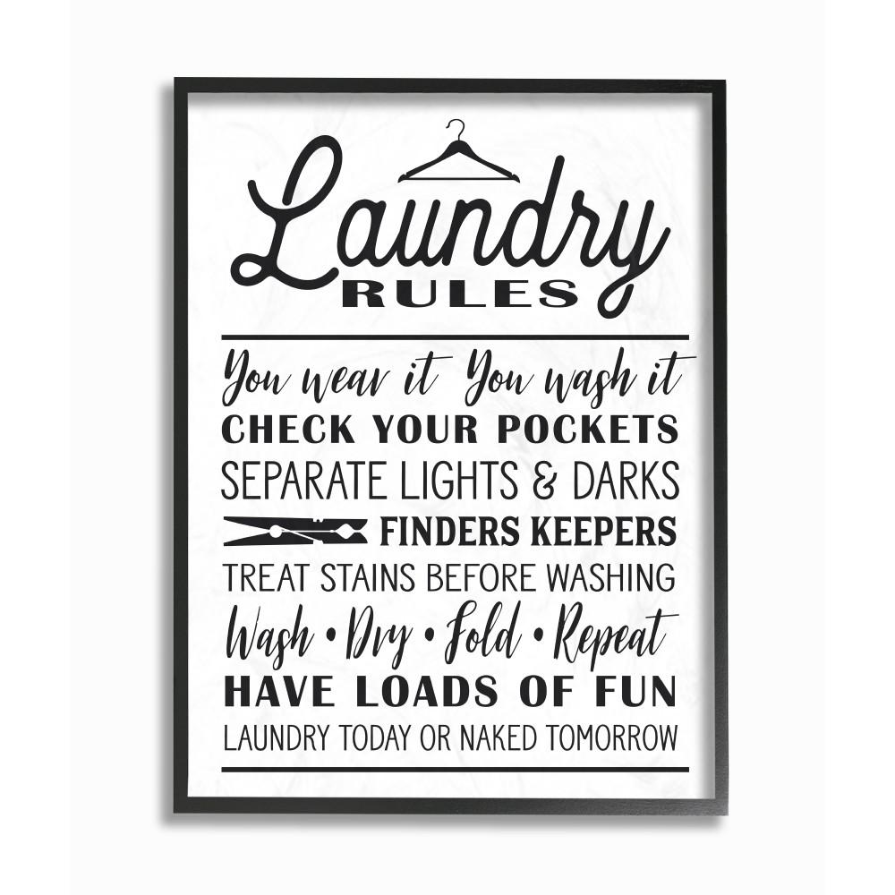 The Stupell Home Decor Collection 11 In X 14 Laundry Rules Laundry Rules With Hanger Typography By Lettered And Lined Wood Framed Wall Art Wrp 1184 Fr 11x14 The Home Depot