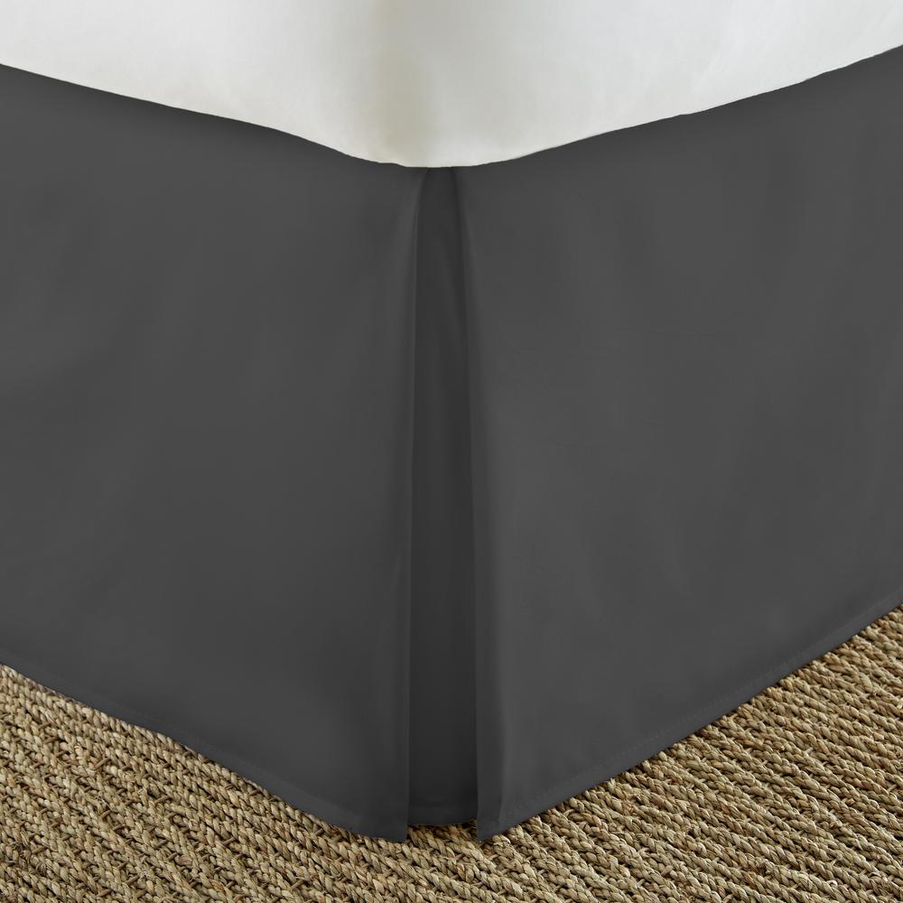 Becky Cameron 14 In Black Solid Full Bed Skirt Ieh Bdsk Full Bl The Home Depot