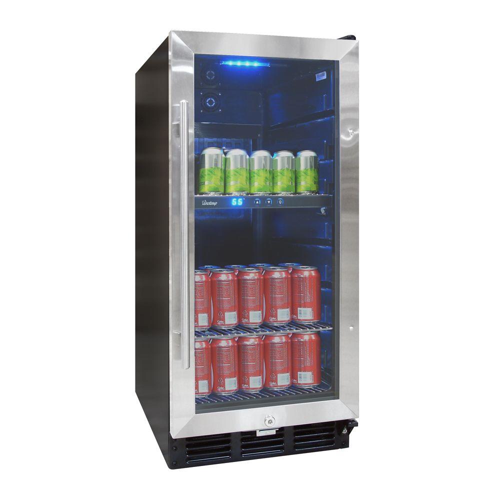 Vinotemp 15 in. 100 (12 oz.) Can Beverage Cooler with Interior Display