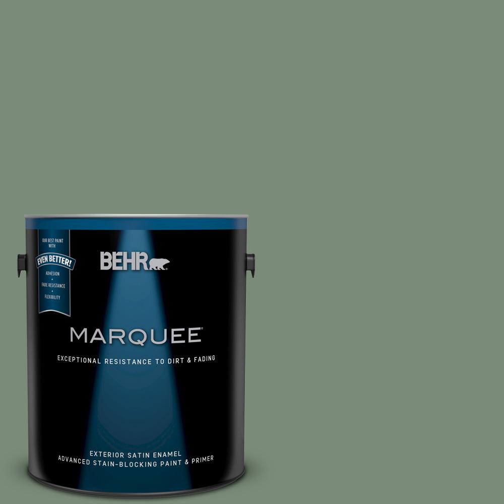 BEHR MARQUEE 1gal. 450F5 Amazon Moss Satin Enamel Exterior Paint