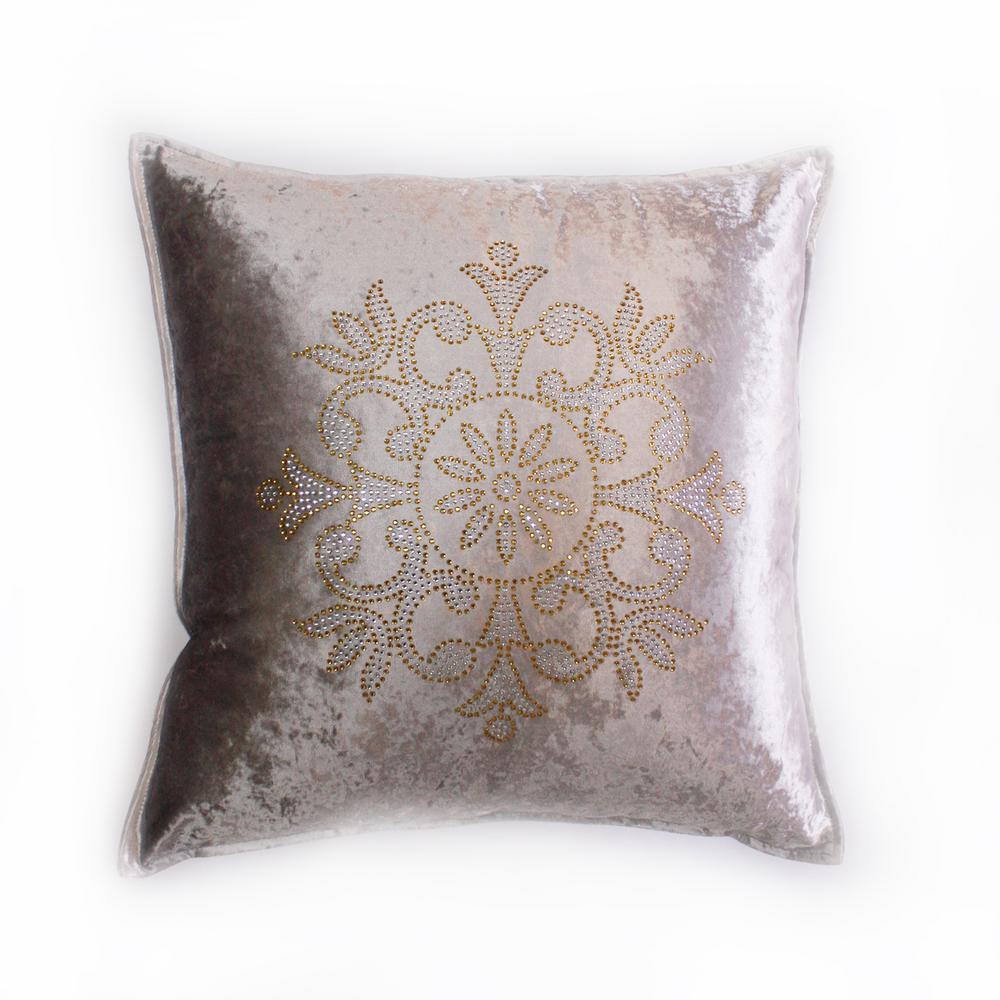 Best Home Fashion Snowflake Rhinestone Stud Pillow PILLOW_STONE_4