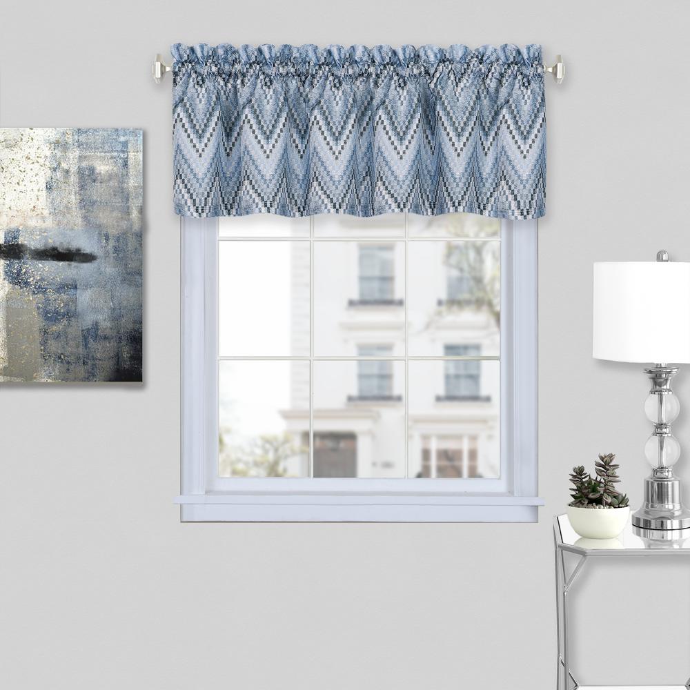 ACHIM Avery 14 in. L Polyester Window Curtain Valance in Ice Blue