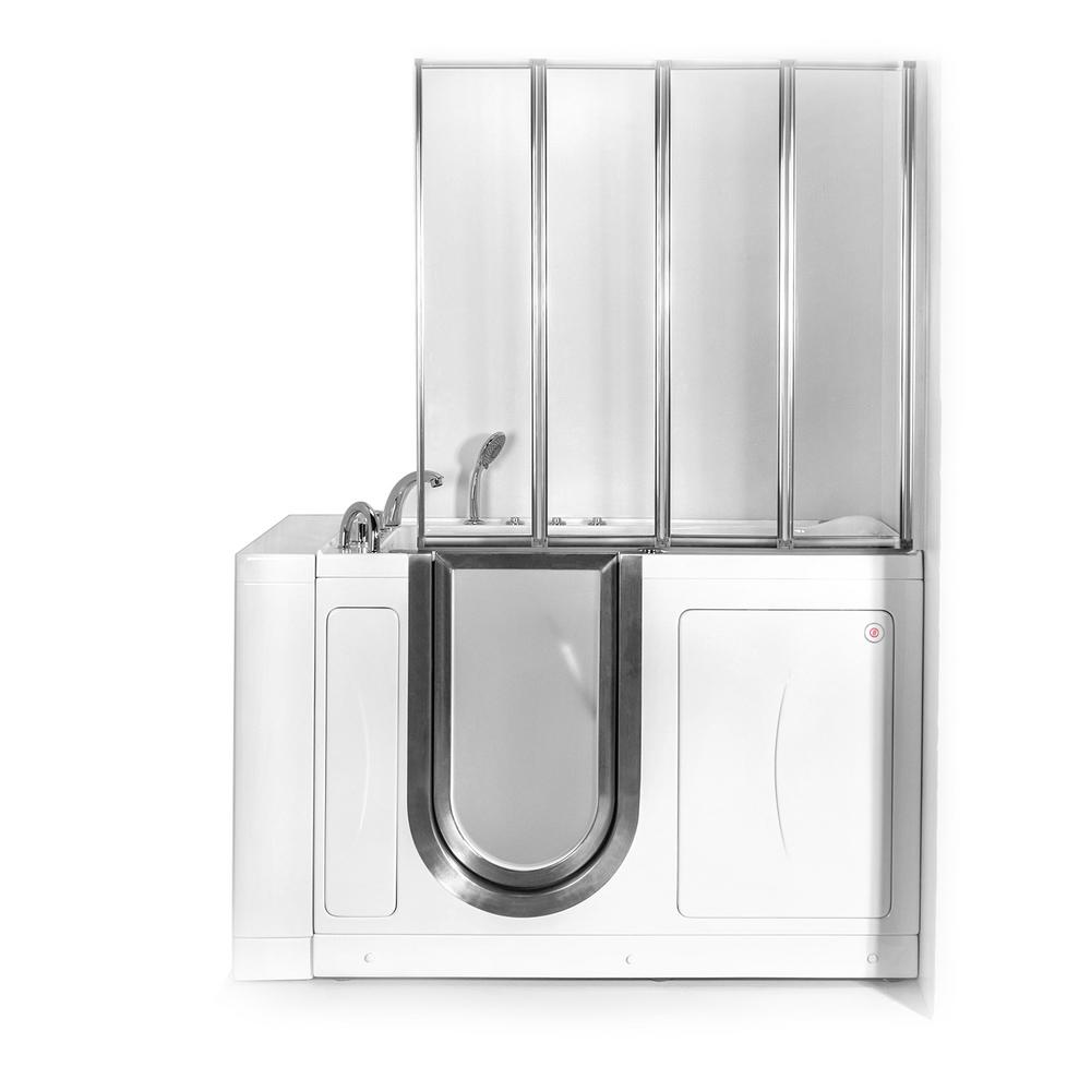 Ella 52 In Walk In Whirlpool And Air Bath Bathtub In White With