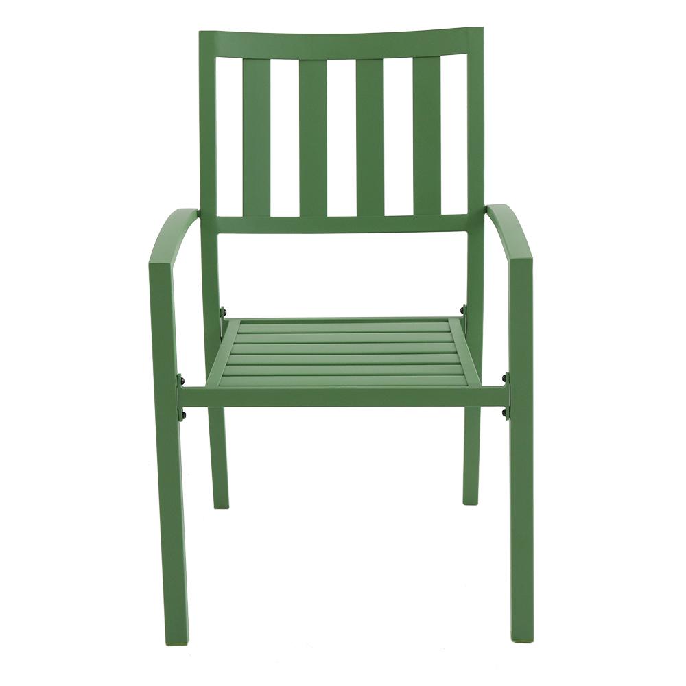 Hampton Bay Mix And Match Fern Metal Slat Outdoor Dining Chair 2 Pack