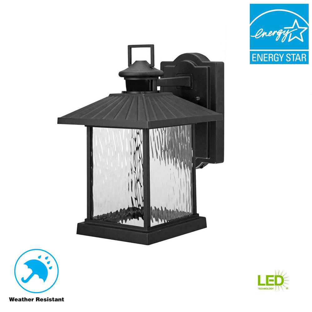 Modern Outdoor Wall Mounted Lighting The Home Lumsden Outdoor Black Led Motion Sensor Wall Mount Lantern