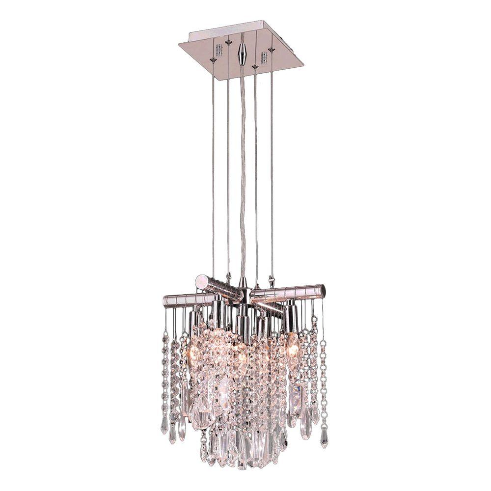 Worldwide Lighting Nadia 5 Light Polished Chrome Crystal Mini Worldwide Lighting Nadia 5 Light Polished Chrome Crystal Mini Chandelier
