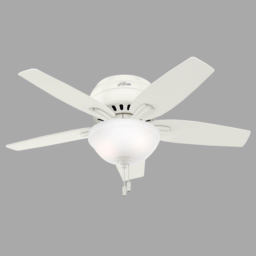 Newsome 42 In Indoor Low Profile Fresh White Ceiling Fan With Light Kit