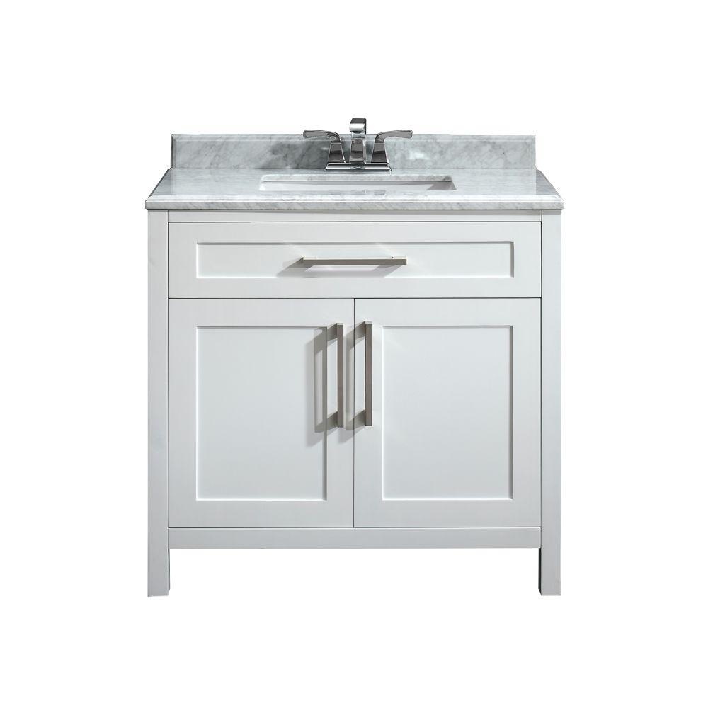 Pegasus Santa Monica 36 In W X 21 D Vanity White With A Pegasus Santa Monica 36 In W X 21 D Vanity White With
