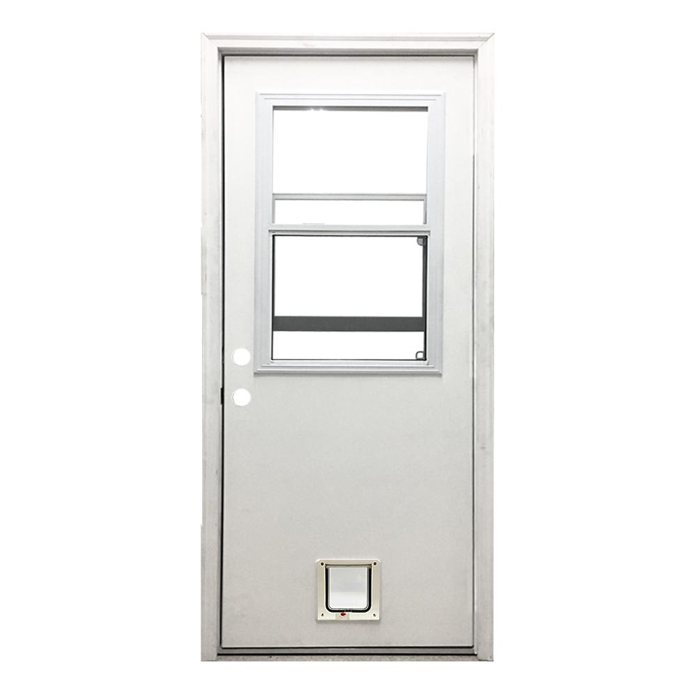 Steves & Sons 30 In. X 80 In. Classic Vented Half Lite RHIS White ...