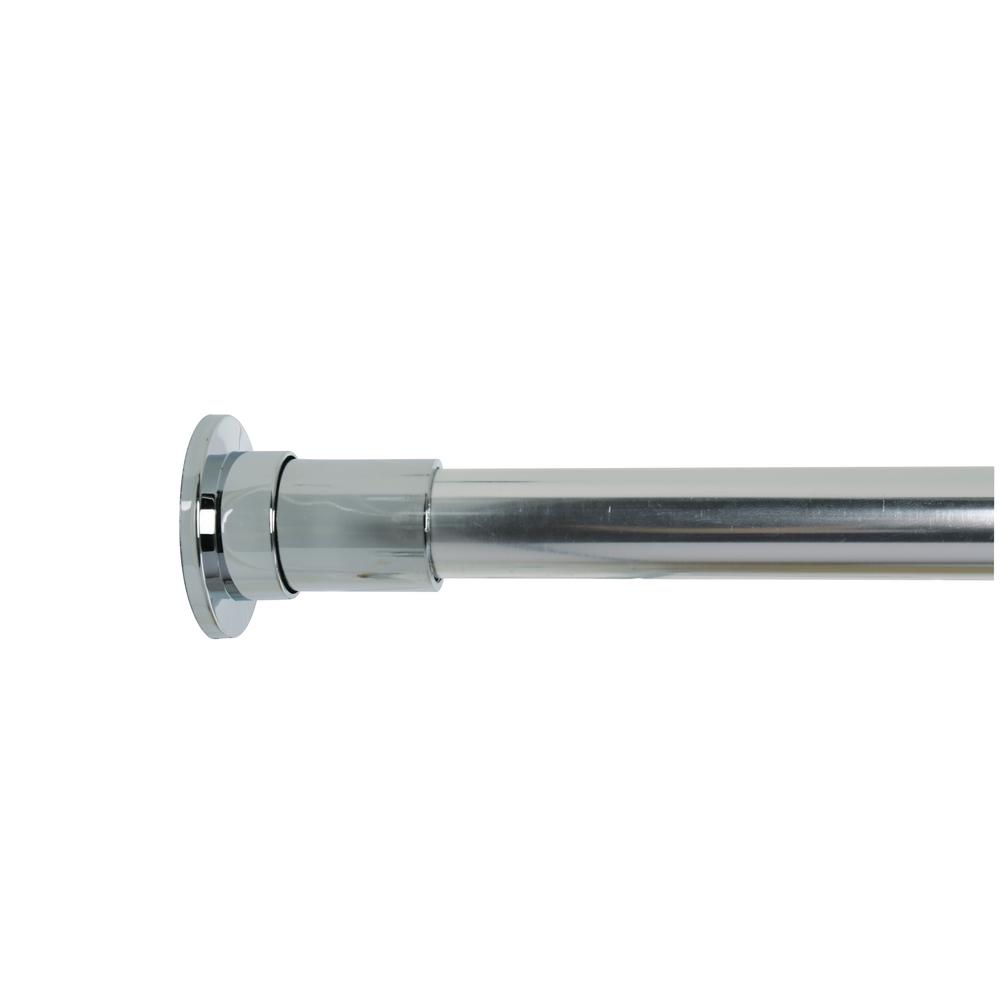 Shower Curtain Rods Accessories The Home Depot Anodized Aluminum Cubicle Telescopic Shower Rod