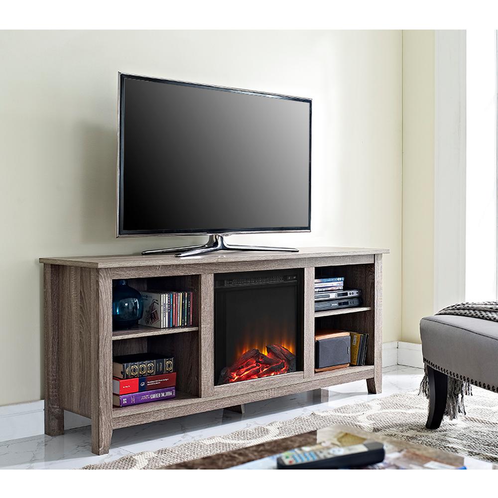 Walker Edison Furniture Company Essentials Driftwood Fire Place Walker Edison Furniture Company Essentials Driftwood Fire Place Entertainment Center Hd58fp18ag The Home Depot