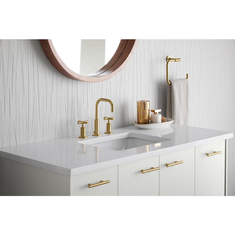 Kohler Purist 8 In Widespread 2 Handle Mid Arc Bathroom Faucet In Vibrant Modern Brushed Gold K 14406 3 Bgd The Home Depot