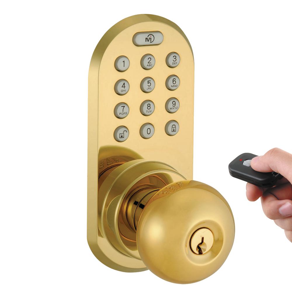 Morning Industry Brass Touch Pad And Remote Electronic Entry Door Knob